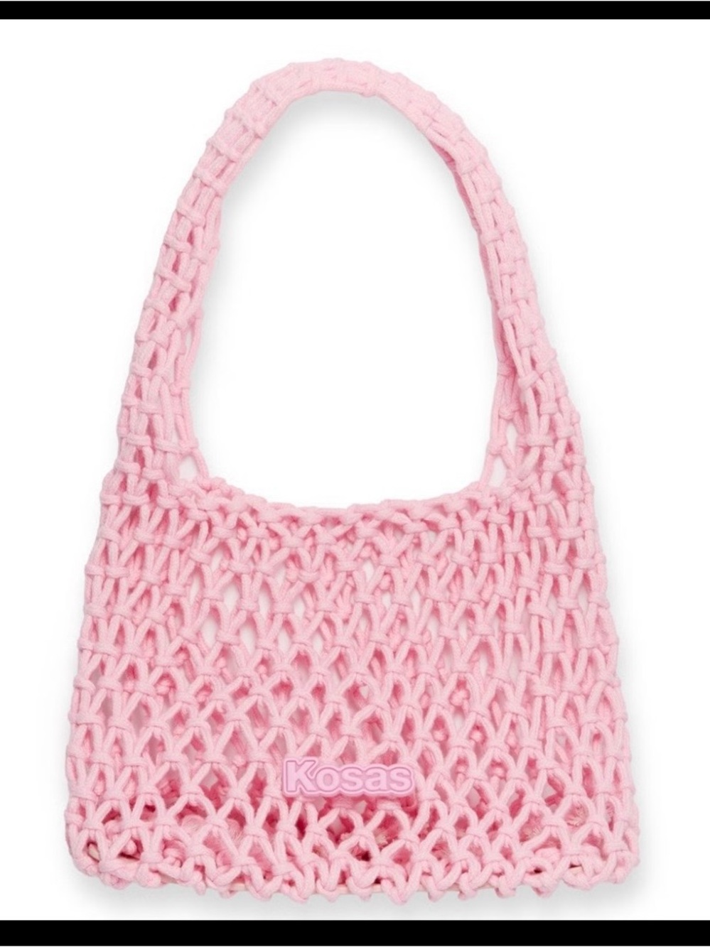 Kosas Light Pink Crochet Shoulder Bag